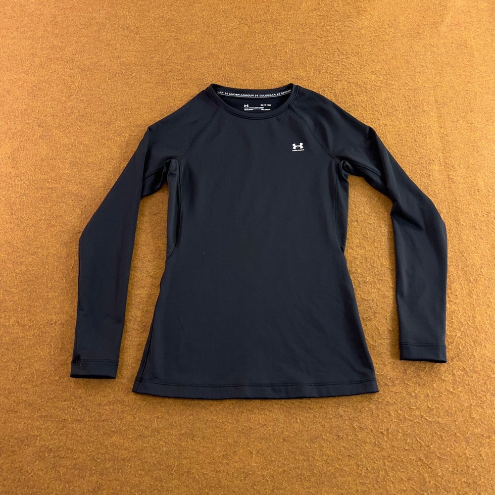 Under Armour Women Small Black ColdGear Fitted Long Sleeve Athletic Top